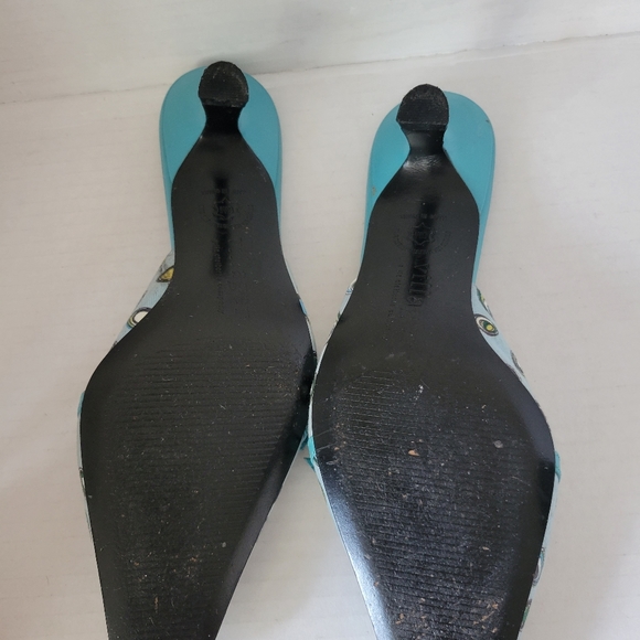 Villager Liz Claiborne Teal Blue Mules size 6M - Picture 4 of 6